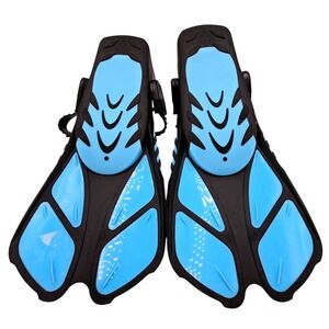 Snorkel Fins Flippers Open Heel Adjustable Straps Size S/M 4.5-8.5 Short Blade‎